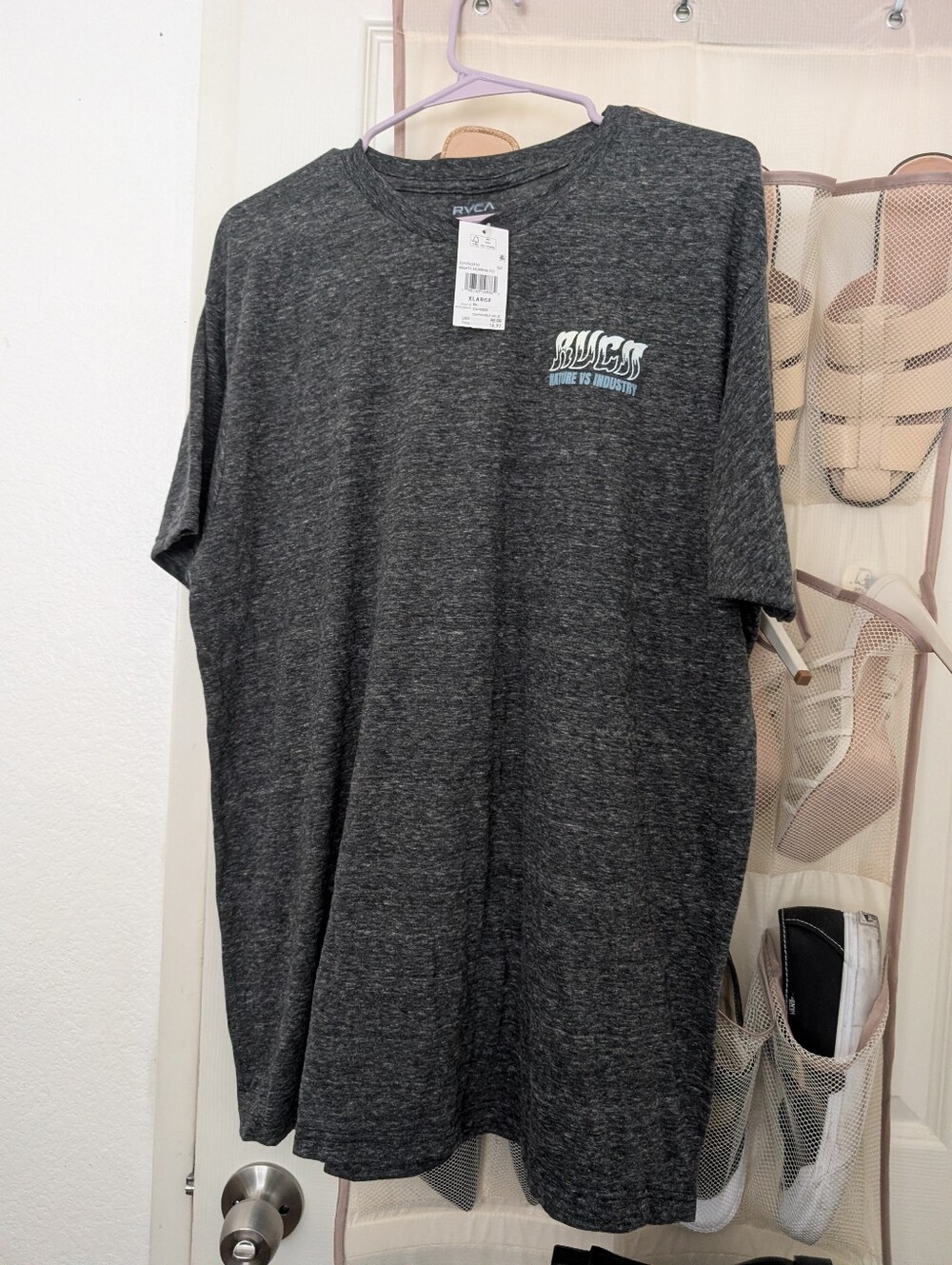RVCA Men's Heather Charcoal Graphic Tee - Dark Gray